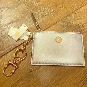 Tory Burch Robinson Metallic Card Case